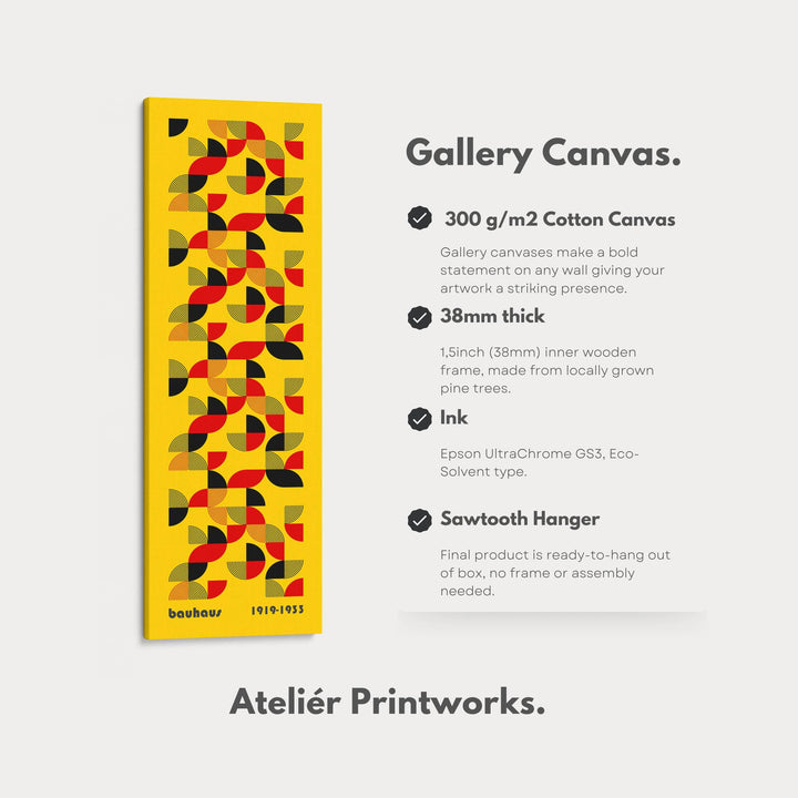 Long Vertical Mid Century Bauhaus Wall Art - Atelier Printworks