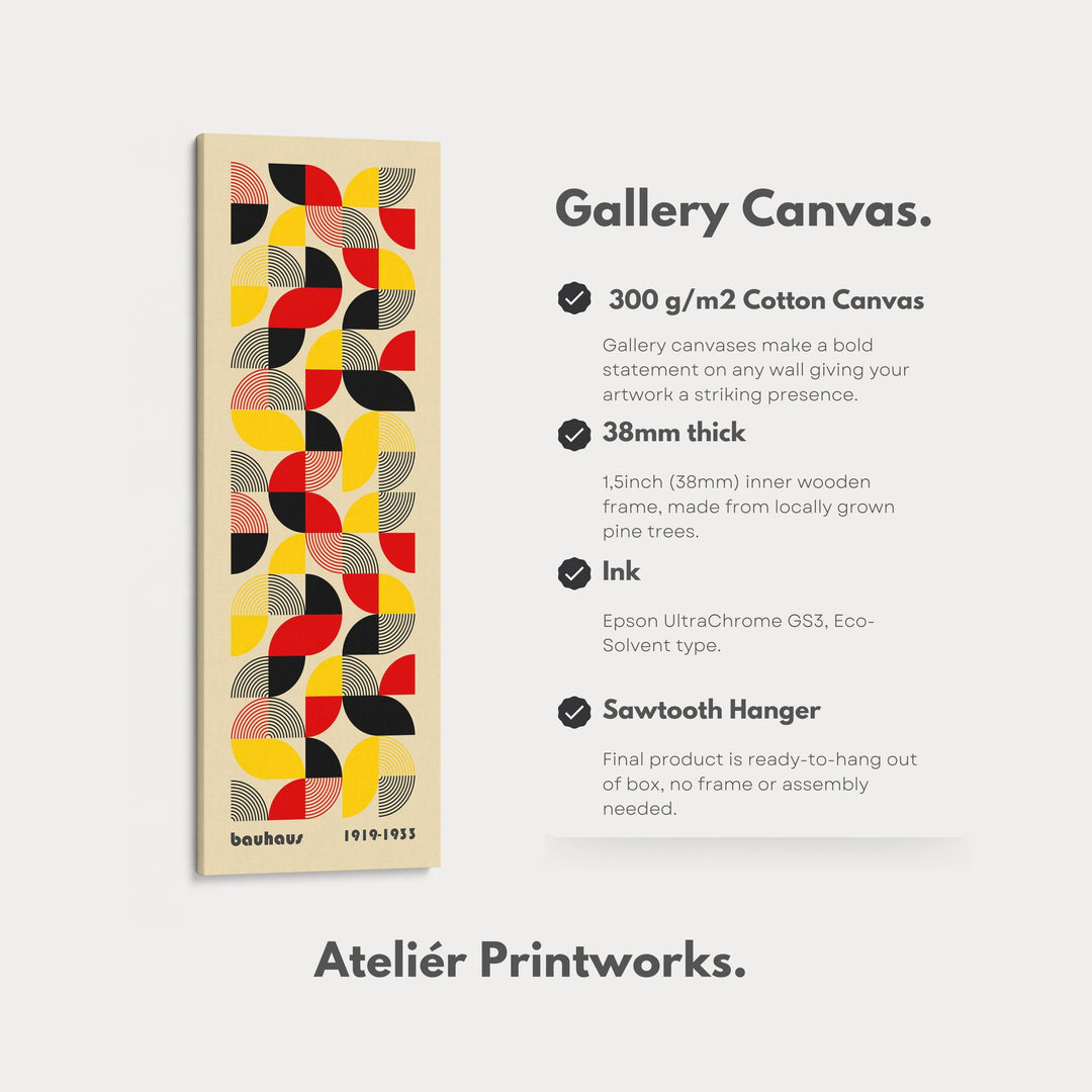 Large Framed Canvas Beige Bauhaus Wall Art - Atelier Printworks