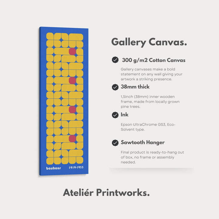 Tall Framed Canvas Long Bauhaus Geometric - Atelier Printworks