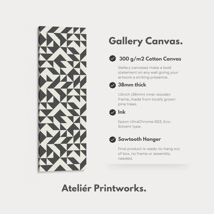 Geometric Arrows Long Narrow Canvas Wall Art for Hallway or Office - Atelier Printworks