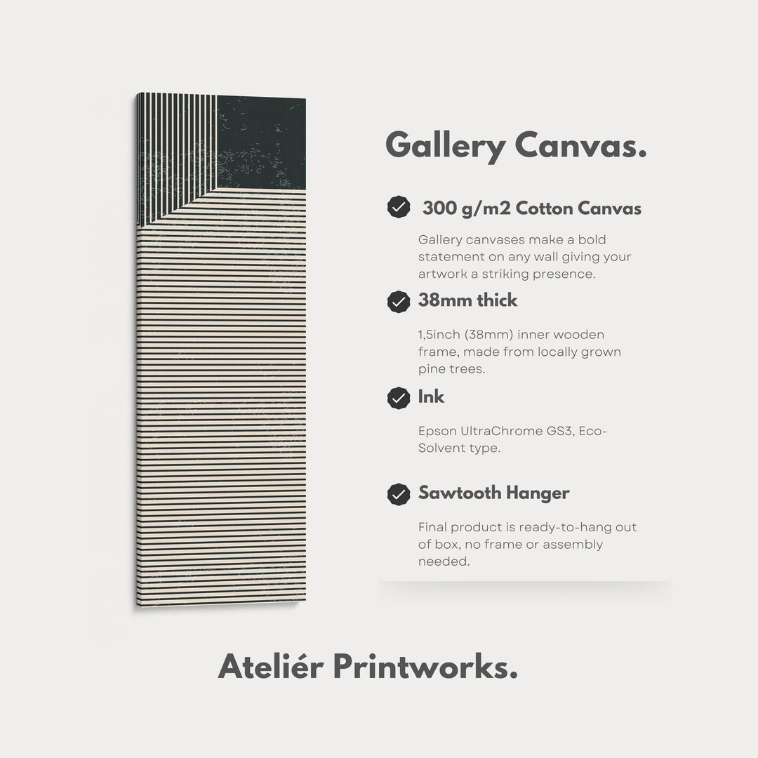 Abstract Striped Corner Vertical Framed Canvas Wall Art for Bedroom or Office - Atelier Printworks