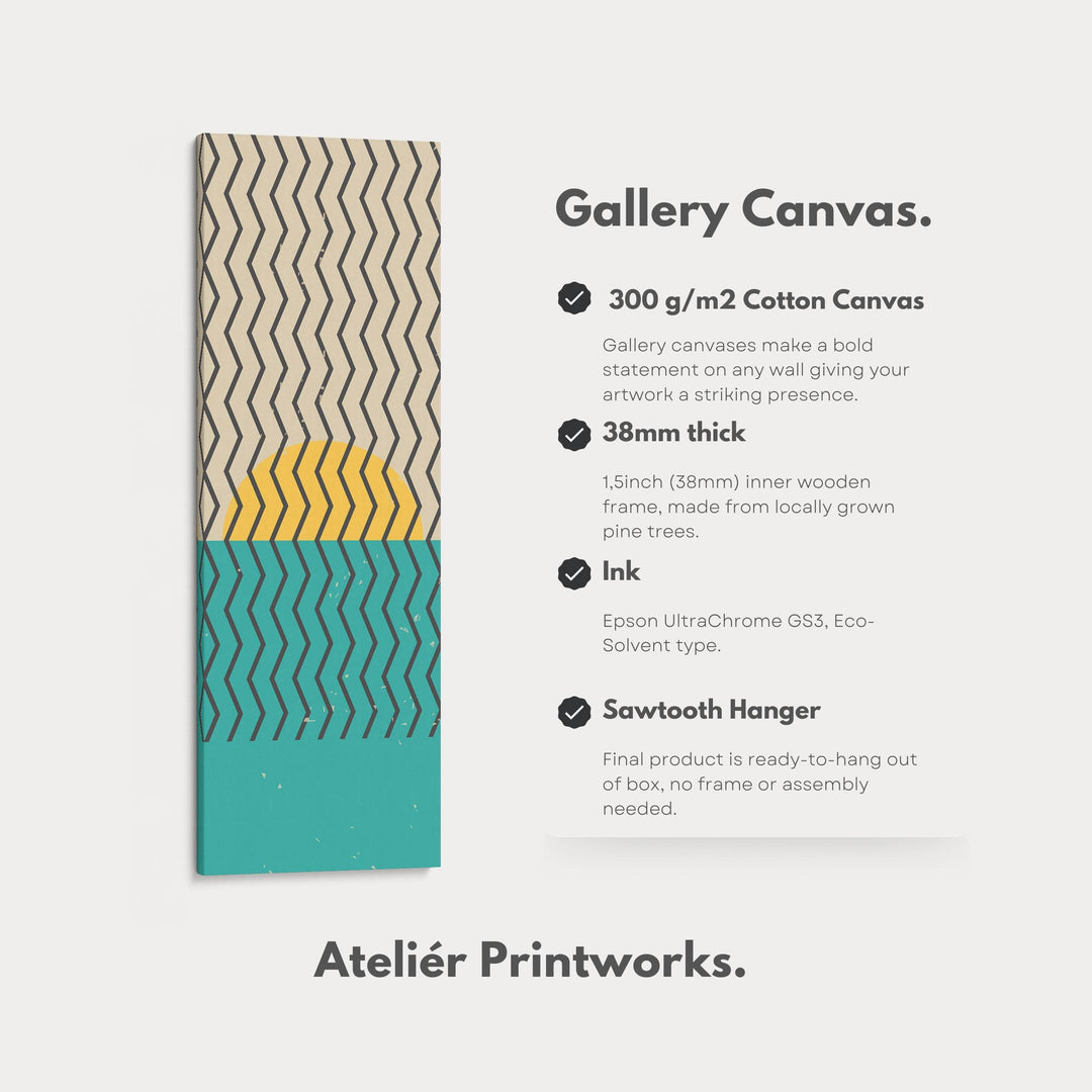 Minimalist Circle Geometry Vertical Framed Canvas Wall Art for Bedroom or Studio - Atelier Printworks