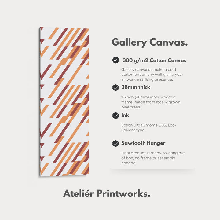 Earth Tone Stripes Vertical Framed Canvas Wall Art for Living Room or Office - Atelier Printworks