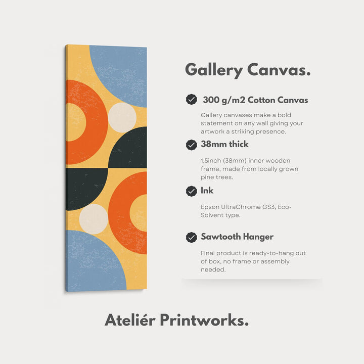 Abstract Curves Vertical Framed Canvas Wall Art for Living Room or Office - Atelier Printworks