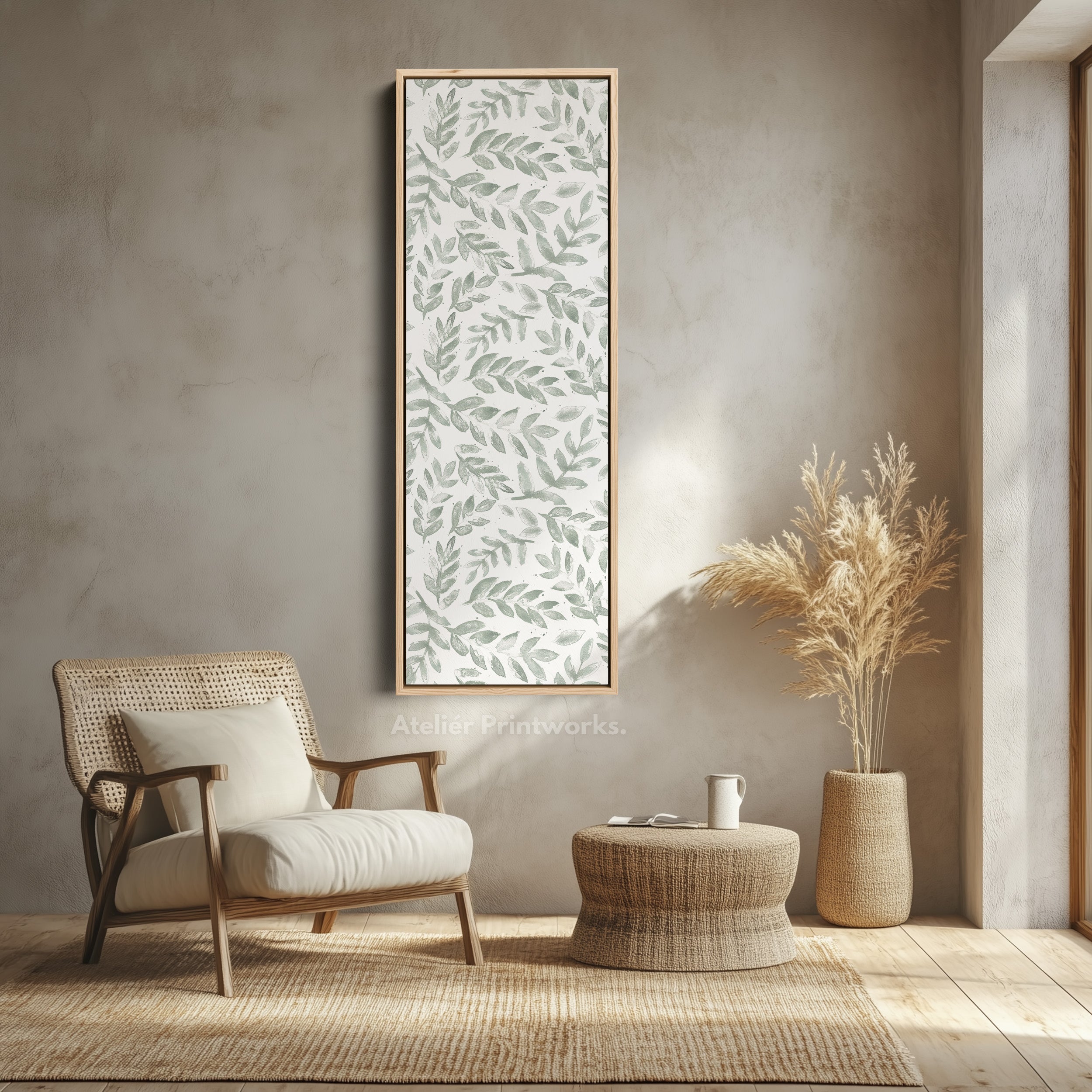 Neutral Framed Long Canvas Wall Art Prints for Living Room