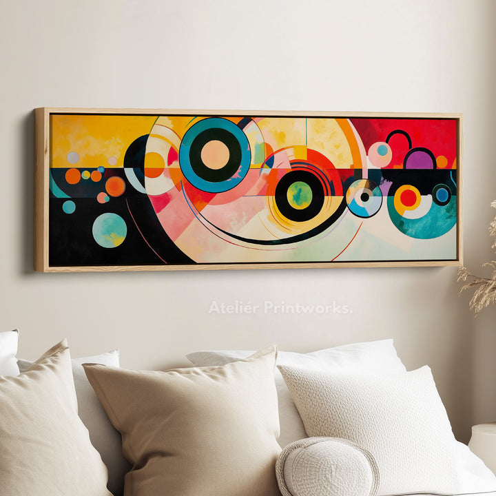 Abstract Circles Panoramic Long Wall Art - H0008