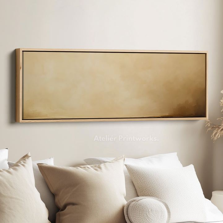 Long Narrow Abstract Beige Horizontal Wall Art - H0019