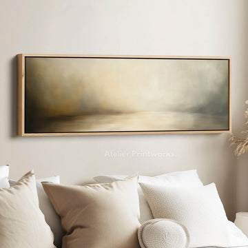 Abstract Beige Oil Painting Horizontal Wall Art - Atelier Printworks