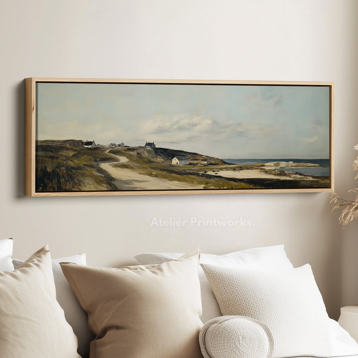 Coastal Village Panoramic Long Large Canvas Wall Decor Horizontal - H0077