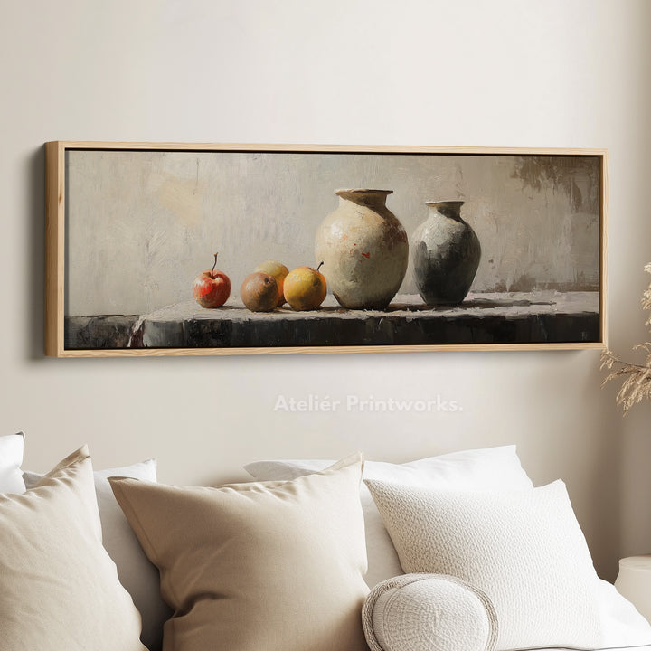 Kitchen Long Narrow Wall Art Big Framed Canvas Picture - H0089