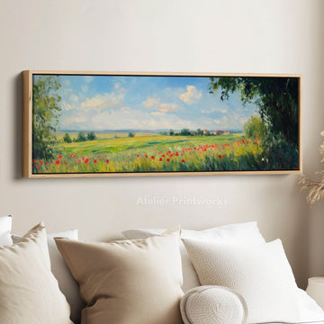 Vintage Countryside Long Narrow Horizontal Wall Art Large Framed Picture - Atelier Printworks