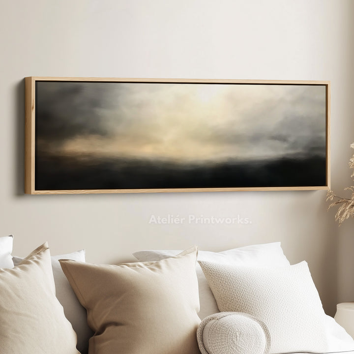 Abstract Landscape Large Horizontal Framed Canvas Wall Art - H0103