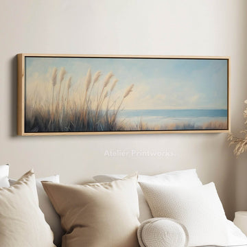 Pampas Grass Large Long Canvas Horizontal Wall Art - Atelier Printworks