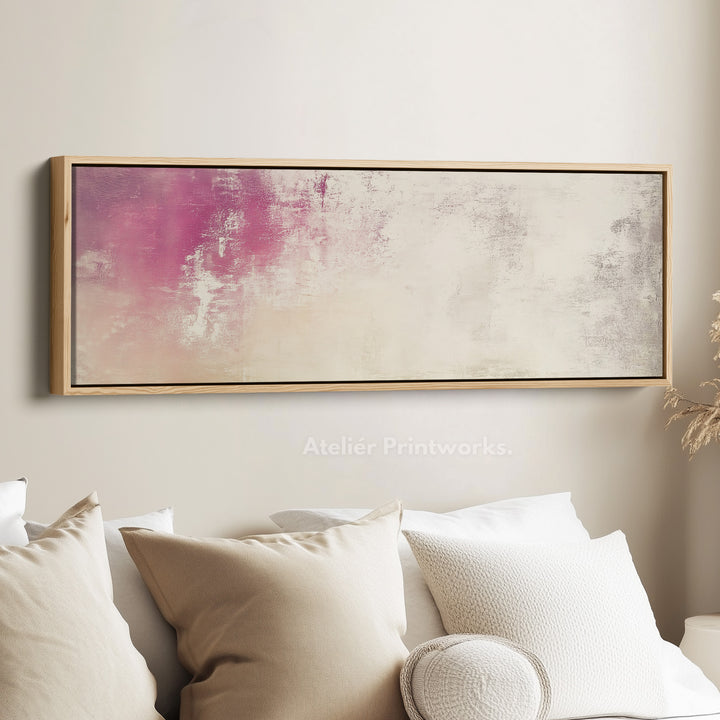 Abstract Pink Pastel Long Horizontal Wall Art Panoramic Wall Art - H0138