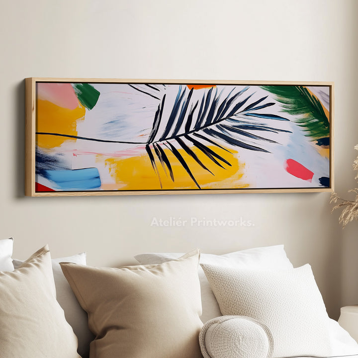 Abstract Leaf Long Horizontal Wall Art Panoramic Wall Art - H0139