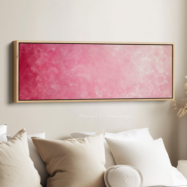 Long Horizontal Wall Art Panoramic Wall Art Abstract Pink Minimalist - H0142