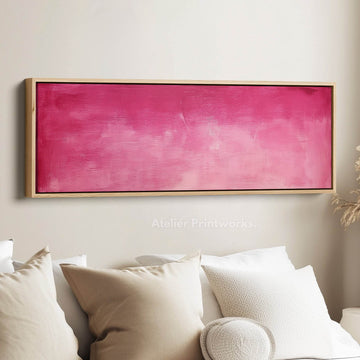 Minimalist Pink Long Horizontal Wall Art Panoramic Wall Art - Atelier Printworks