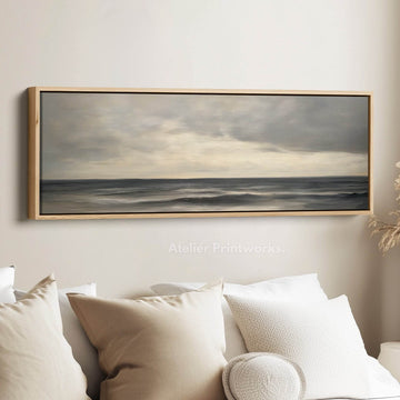 Calming Sea Narrow Framed Canvas Wall Art Print - Atelier Printworks