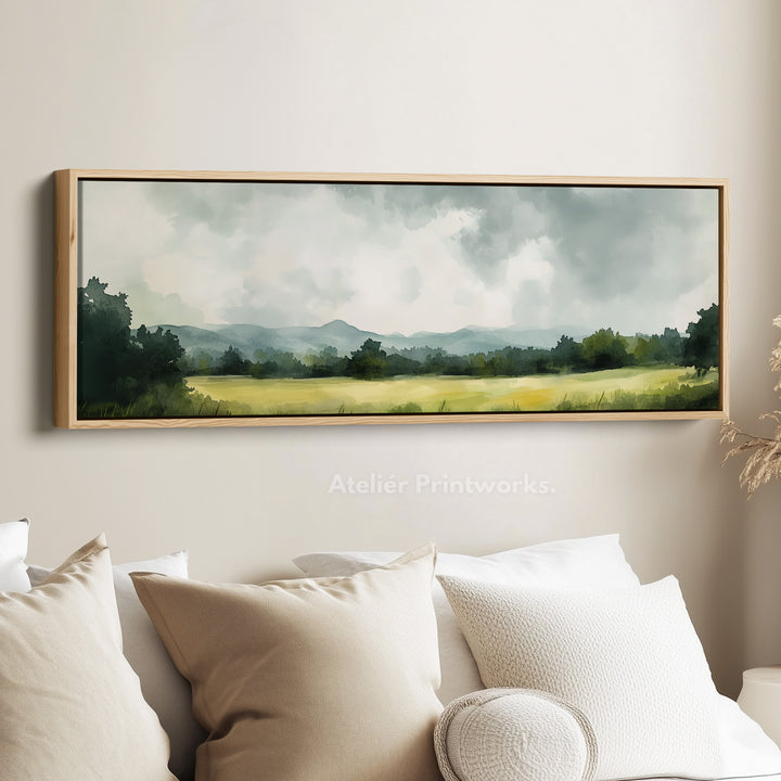 Long Landscape Narrow Framed Canvas Wall Decor - H0154