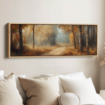 Vintage Autumn Horizontal Framed Canvas Wall Decor - Atelier Printworks