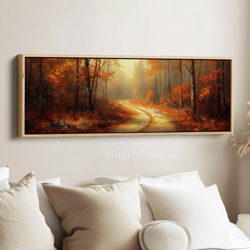 Long Horizontal Skinny Wall Art Vintage Forest - Atelier Printworks