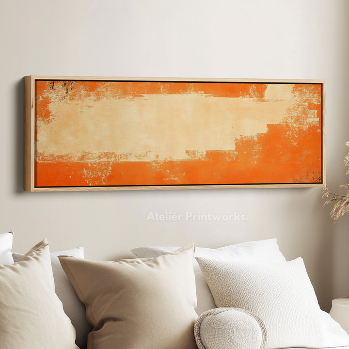 Minimalist Orange Long Horizontal Wall Art Panoramic Wall Art - H0145