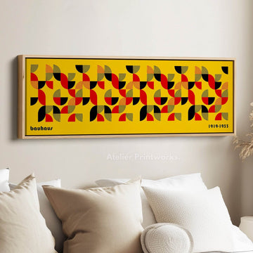 Above Bed Wall Decor Large Framed Bauhaus Canvas - Atelier Printworks