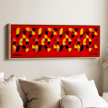 Horizontal Above Bed Red Wall Art Bauhaus - Atelier Printworks