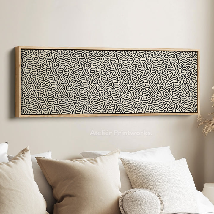 Minimalist Black Organic Pattern Horizontal Wall Art - H0257
