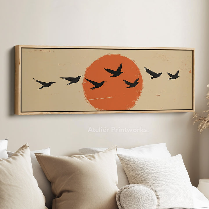 Minimalist Sunset Horizontal Wall Decor Long Narrow - H0248