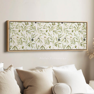 Olive Leaves Narrow Long Wall Decor - Atelier Printworks
