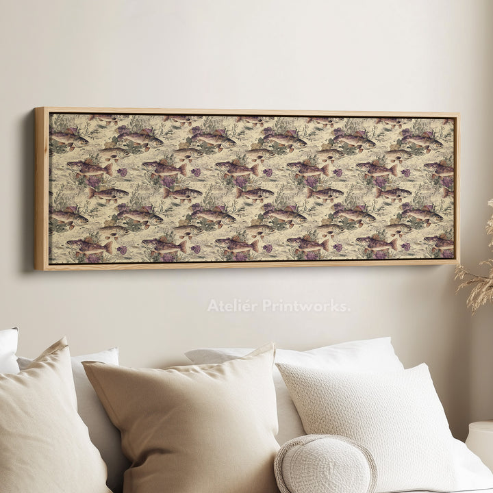 Vintage Fishing Slim Panoramic Narrow Wall Art - H0297