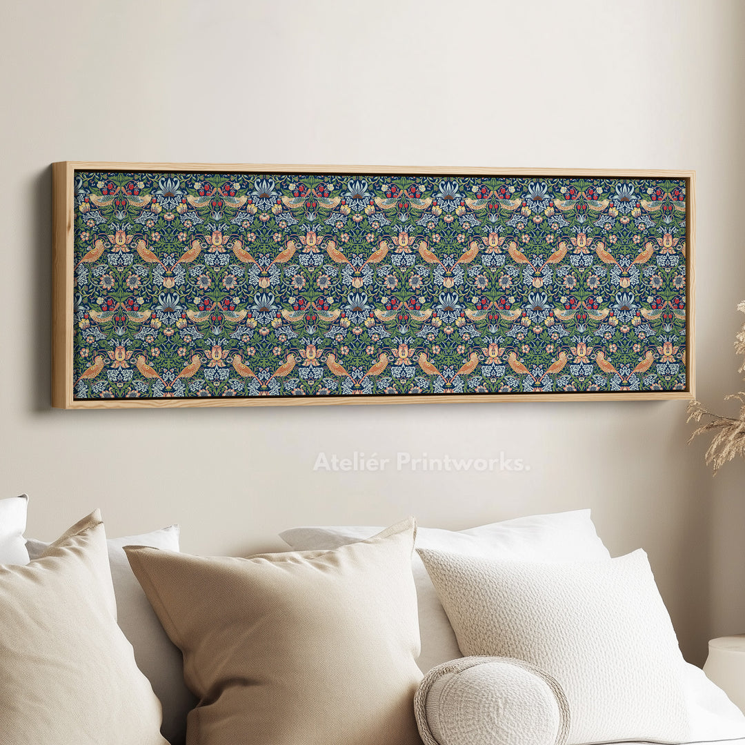 William Morris Strawberry Thief Blue Narrow Long Wall Art - H0262