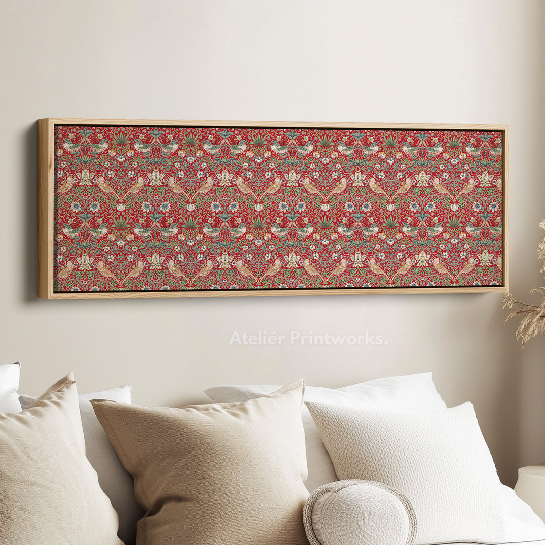 Long Horizontal Wall Decor William Morris Strawberry Thief Red - H0263