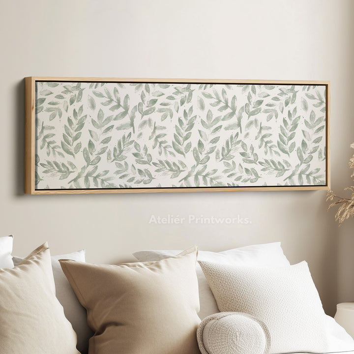 Sage Green Botanical Narrow Long Wall Decor - H0260