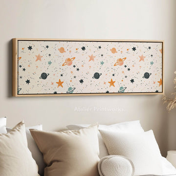 Long Narrow Kids Room Decor Outer Space Planets - Atelier Printworks