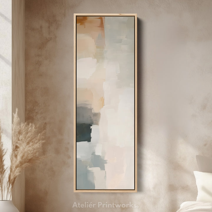 Long Narrow Neutral Abstract Vertical Wall Decor - V0033