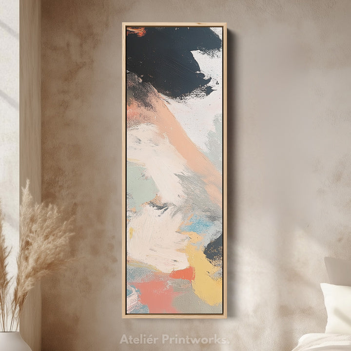 Long Narrow Vertical Colourful Abstract Wall Art Tall slim Wall Decor - V0038