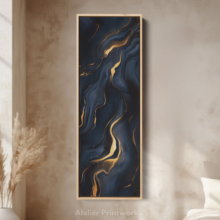 Gold Marble Abstract Long Vertical Wall Decor - V0039