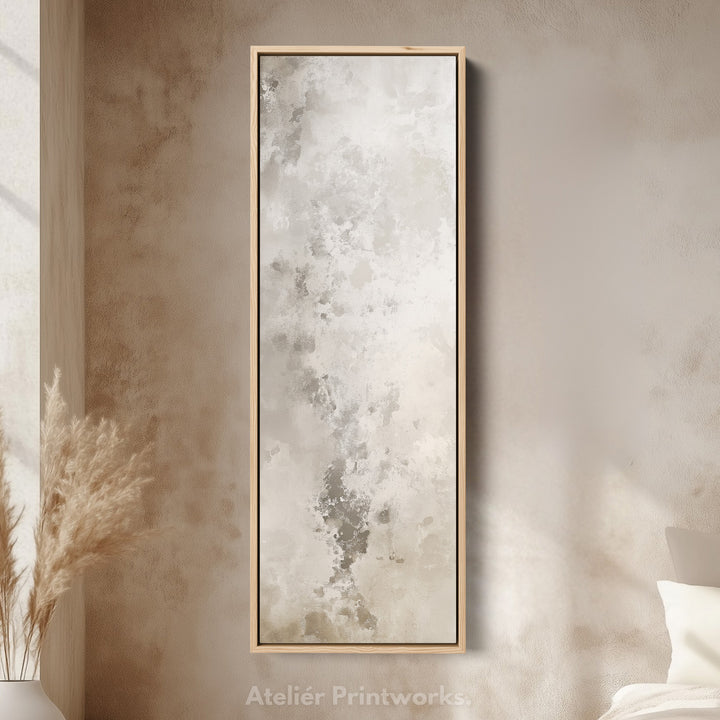 Large Long Narrow Canvas Wall Art - Beige & Grey - V0041