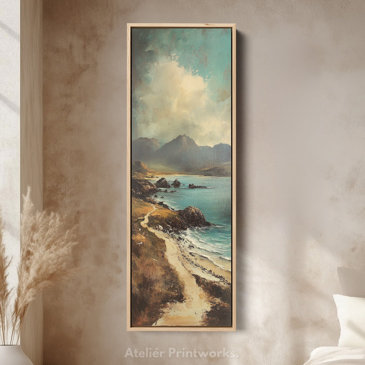 Large Canvas Wall Decor Coastal Tall Narrow Vertical Wall Art - V0062