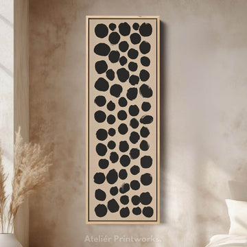 Minimalist Black Dots Large Canvas Wall Art Vertical Wall Decor - Atelier Printworks