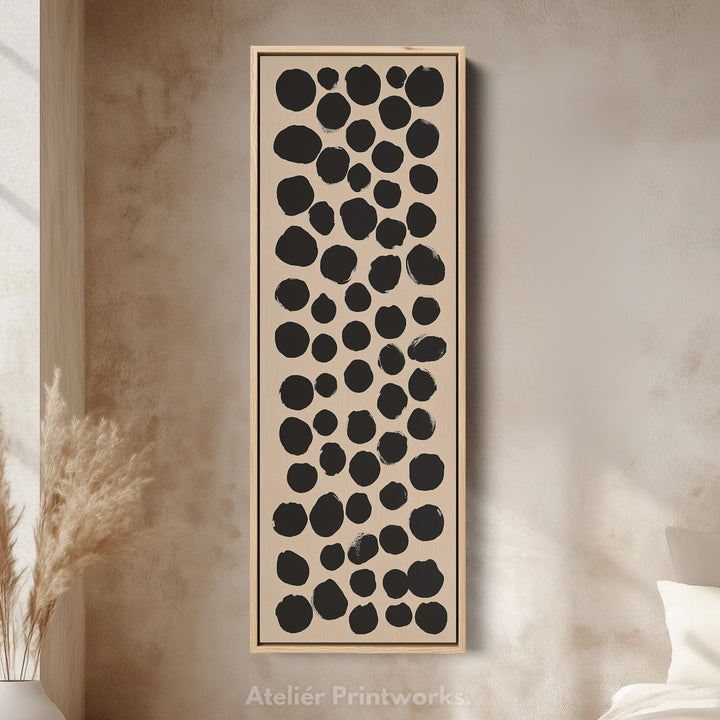 Minimalist Black Dots Large Canvas Wall Art Vertical Wall Decor - V0074