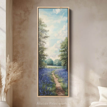 Bluebell Large Painting Vertical Long Wall Art Large Canvas Decor - Atelier Printworks