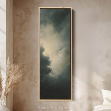 Large Canvas Dramatic Cloud Framed Wall Art Long Vertical Wall Decor - Atelier Printworks