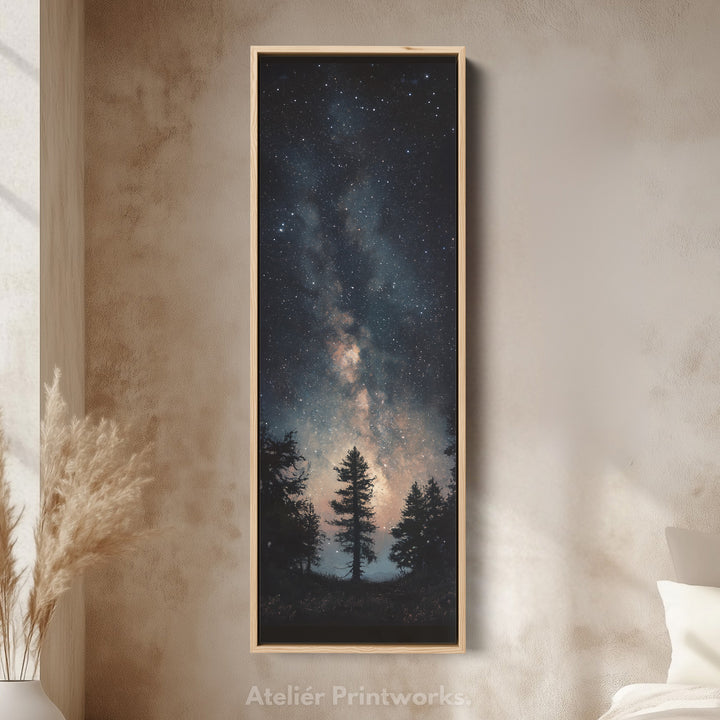 Night Sky Long Narrow Vertical Large Canvas Wall Decor - V0107
