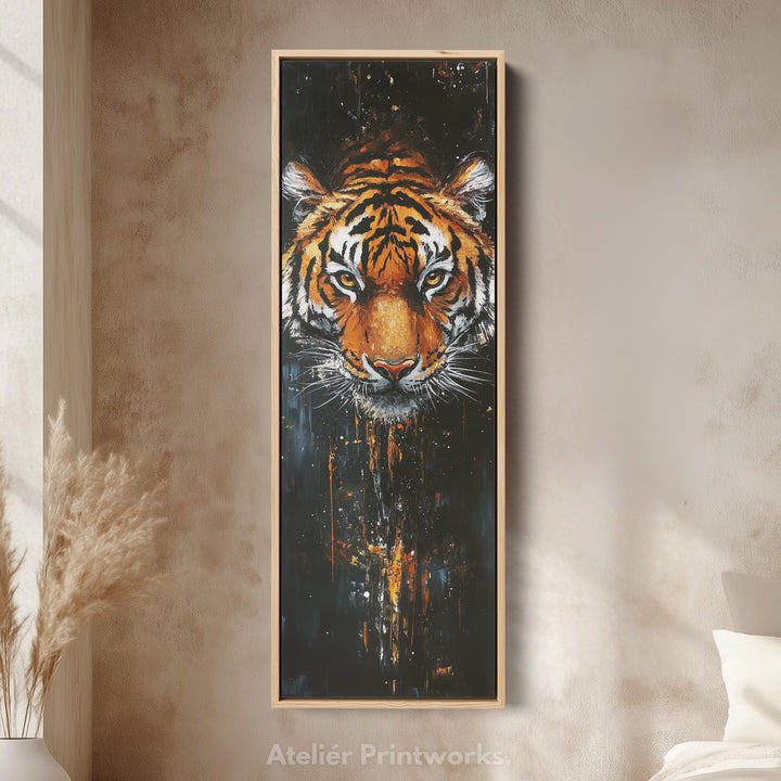 Tiger Long Narrow Vertical Large Canvas Wall Decor - V0113