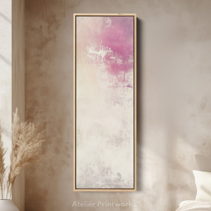 Abstract Pink Vertical Tall Wall Art Large Framed Canvas - V0117