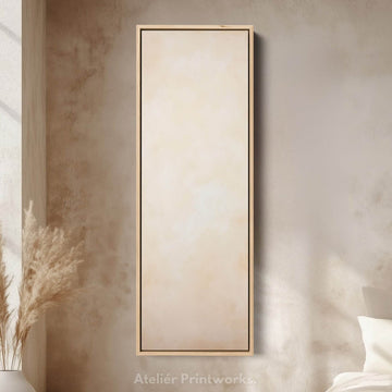 Beige Abstract Vertical Wall Art - Tall Long Narrow Vertical Wall Decor - Atelier Printworks