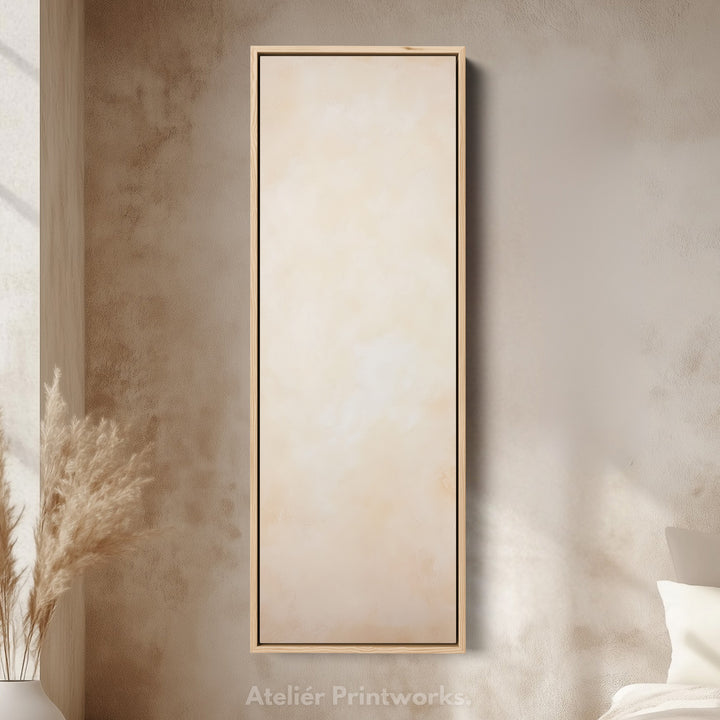 Beige Abstract Vertical Wall Art - Tall Long Narrow Vertical Wall Decor - V0124
